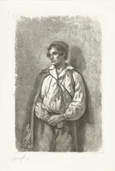 Retrato de un joven desconocido con sombrero y capa