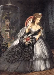 Virginia Oldoini, Condesa de Castiglione, llamada Ritrosetta, foto de Pierre-Louis Pierson con gouache de Aquilin Schad, 1864