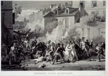 Defensa de una barricada durante la Revolución de Julio (29 de julio)