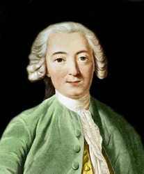 Retrato grabado de Claude-Adrien Helvetius (1715-1771) filósofo inglés - grabado después de Pierre Michel Alix