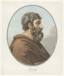 Retrato de Licurgo Lycurgus (título sobre el objeto) Colección de grandes hombres (título de la serie)