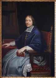Retrato de Jacques Benigne (Jacques-Benigne) Bossuet (1627-1704), durante su primer nombramiento como obispo de Condom (Gers), en su biblioteca. Pintura de Pierre Mignard (1612-1695), óleo sobre lienzo