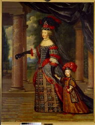 Retrato de María Teresa de Austria, Reina de Francia (1638 - 1683) y el Gran Delfín