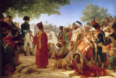 Napoleón Bonaparte perdonando a los rebeldes en El Cairo, 23 de octubre de 1798