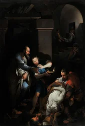 La vida de Tobías: "Tobías entierra a sus compatriotas muertos en su huida."