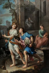 Joven Tobías a la izquierda