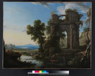 Paisaje con ruinas clásicas, 1640-1645
