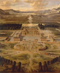 Vista del palacio de Versalles y sus jardines por Pierre Patel