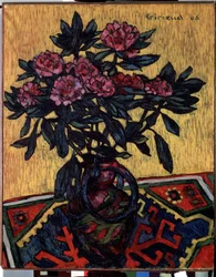 "El ramo de peonías" (Peonías) Pintura de Pierre Paul Girieud (1876-1940) 1906 Dim. 81 x 65 cm Museo del Hermitage, San Petersburgo