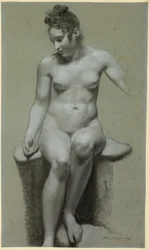 Desnudo femenino sentado