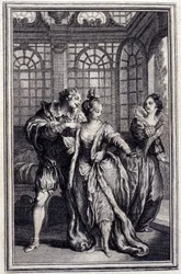 La prometida del rey de Garbe - en “Cuentos y nuevas en verso” de Jean La Fontaine. 1776. Ilustración de P.P. Choffard