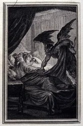 El anillo de Hans Carvel - en "Cuentos y nuevas en verso" de Jean La Fontaine. 1776. Ilustración de P.P. Choffard
