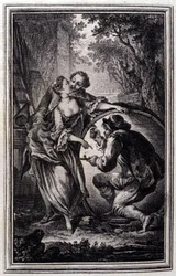 Le Cuvier - en “Cuentos y nuevas en verso” de Jean La Fontaine. 1776. Ilustración de P.P. Choffard.