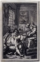 Le bat - en “Cuentos y nuevas en verso” de Jean La Fontaine. 1776. Ilustración de P.P. Choffard