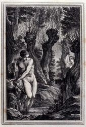 El caso de conciencia. En “Cuentos y nuevas en verso” de Jean La Fontaine. 1776. Ilustración por P.P. Choffard.