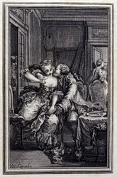 Les Remis - en “Cuentos y nuevas en verso” de Jean La Fontaine. 1776. Ilustración de P.P. Choffard
