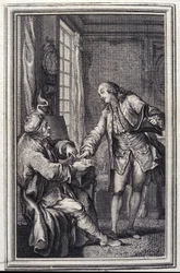 Les confeux indiscrets - en “Cuentos y nuevas en verso” de Jean La Fontaine. 1776. Ilustración de P.P. Choffard