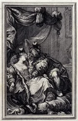 Mona Lisa - en “Cuentos y nuevas en verso” de Jean La Fontaine. 1776. Ilustración de P.P. Choffard