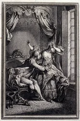 Richard Minulto - en “Cuentos y nuevas en verso” de Jean La Fontaine. 1776. Ilustración de P.P. Choffard