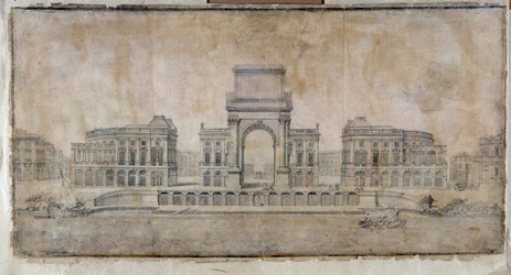 Arquitectura: "Proyecto de Place Royale para Marsella, perspectiva mirando a la ciudad" 1686