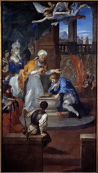 El bautismo de Clodoveo en Reims el 25 de diciembre de 496