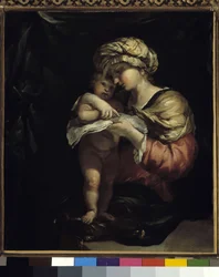 La Virgen enseñando a leer al Niño Jesús