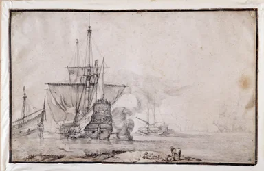 Barco disparando el cañón