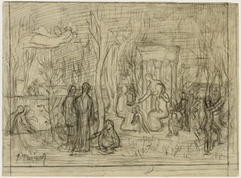 Estudio composicional para El bosque sagrado, amado por las artes y las musas