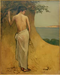 Joven junto al mar