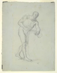 Figura desnuda con un frasco