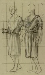 estudio de dos figuras de pie
