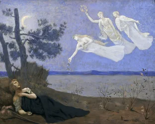 El sueño: En su sueño vio aparecer el Amor, la Gloria y la Riqueza, 1883