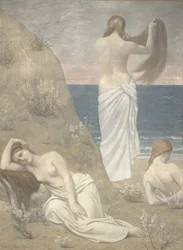 Jóvenes muchachas junto al mar, 1887