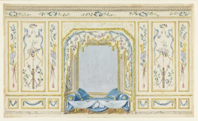 Elevación de pared de alcoba de dormitorio
