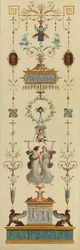 Paneles decorativos, puertas de doble hoja, pinturas sobrepuerta