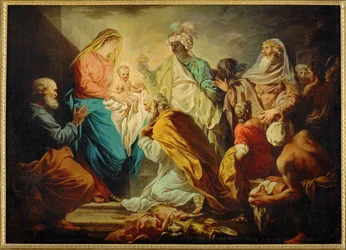 Adoración de los Reyes Magos (pintura sobre lienzo)