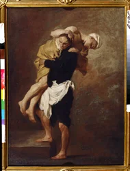 Dos figuras. Pintura de Pierre Subleyras (1699-1749). Óleo sobre lienzo, 66 x 49 cm, hacia 1736. Arte francés del siglo XVIII. Museo Pushkin de Bellas Artes, Moscú.