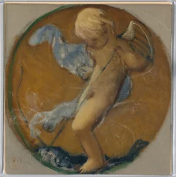 Dibujo, Estudio para redondel con putto, finales del siglo XIX