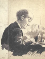 Retrato de Max Jacob (1876-1944) 1917 (lápiz y gouache)