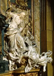 La religión derribando la herejía y el odio, ca. 1697