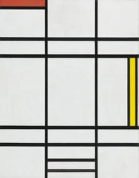 Composición en blanco, rojo y amarillo