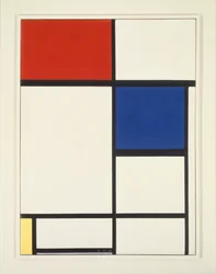 Composición con azul, rojo y amarillo