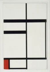Composición con rojo, negro y blanco