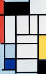Composición con rojo, amarillo y azul