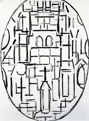 Piet Mondrian (1872–1944), Iglesia en Domburg, 1914
