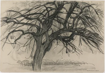 Estudio preliminar para la tarde: El árbol rojo, 1908