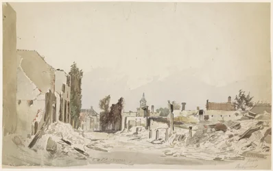 Las ruinas de Bodegraven tras el incendio de junio de 1870
