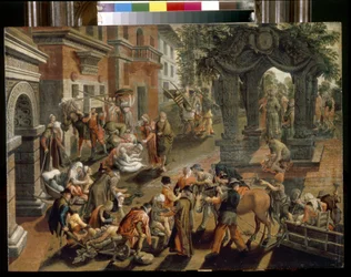 Los apóstoles Pedro y Juan. (El Apóstol Pedro y Juan). Pintura de Pieter Aertsen (1508-1575), óleo sobre madera