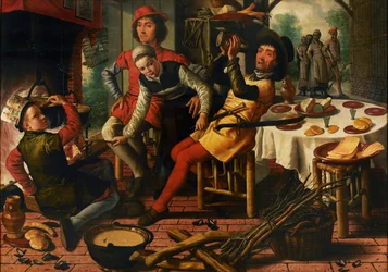 Campesinos junto al hogar, 1556