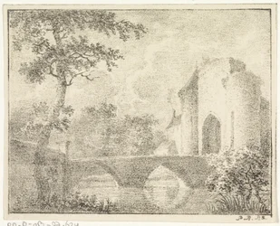 Castillo con puente en un paisaje